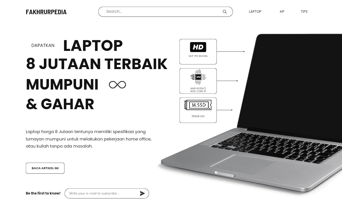 Rekomendasi Laptop 8 Jutaan Terbaik 2024 (Mumpuni)