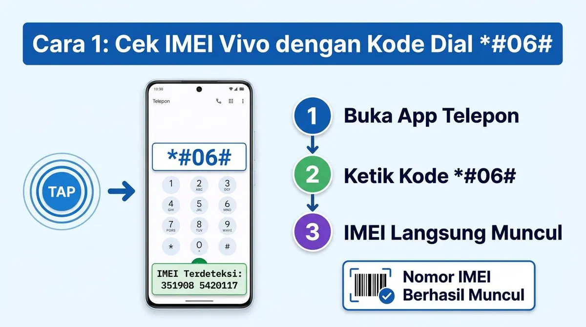 Cek Imei Vivo dengan Kode Dial *#06#