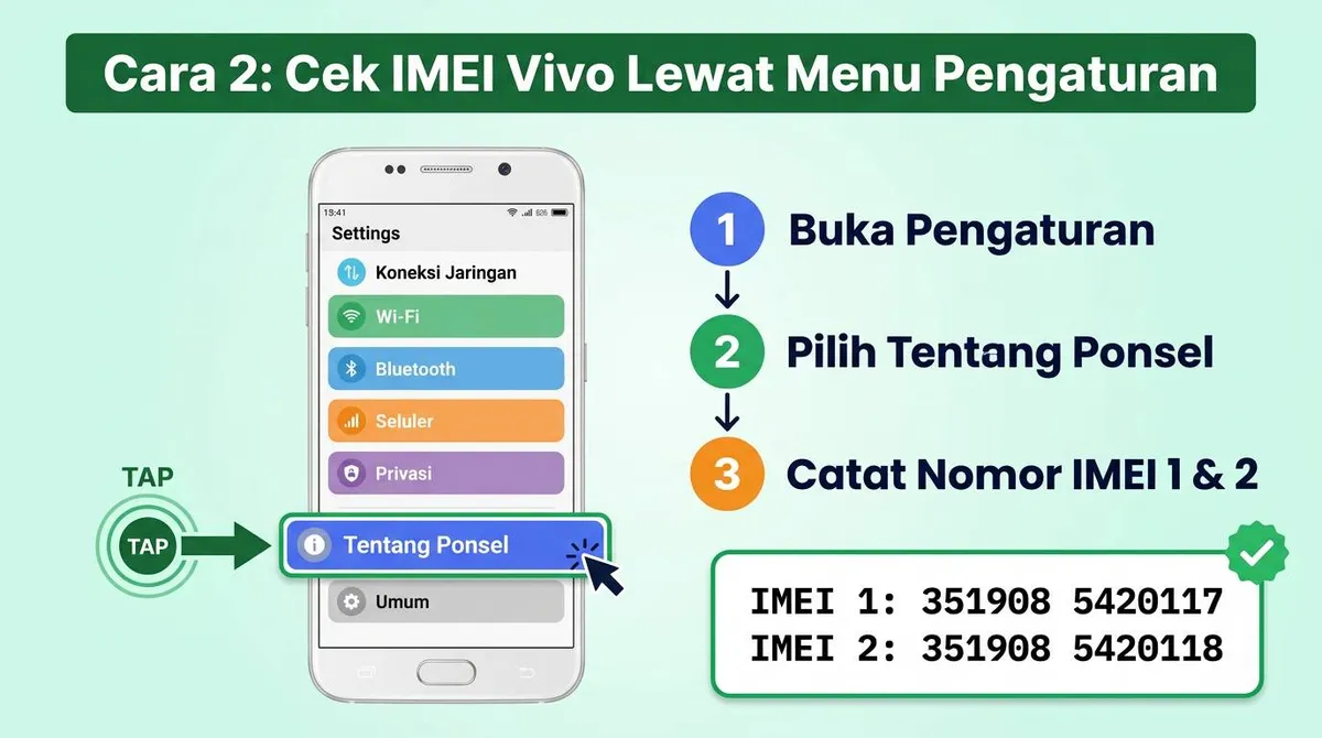 Cara Cek IMEI Vivo Lewat Menu Pengaturan