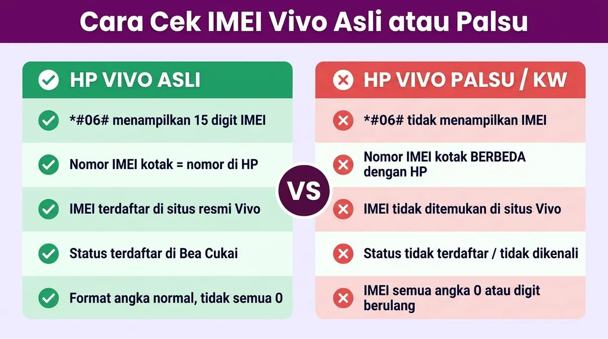 Cara Cek Imei Vivo Asli atau Palsu