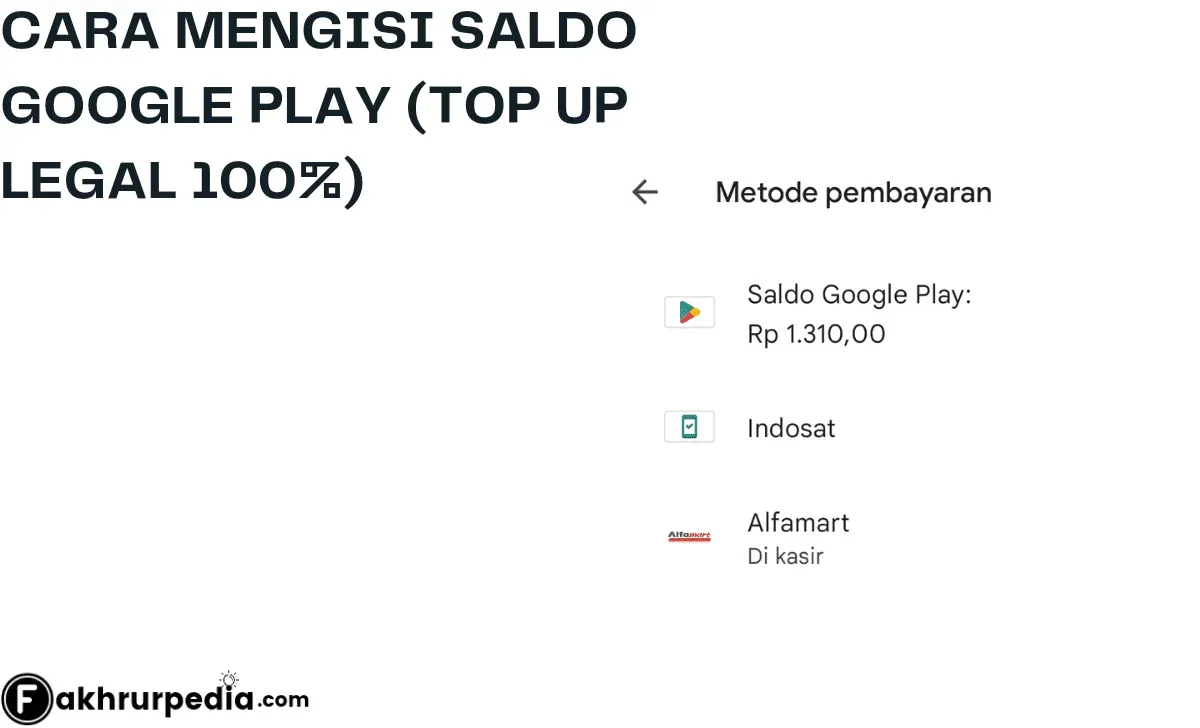 Cara Mengisi Saldo Google Playstore Top Up