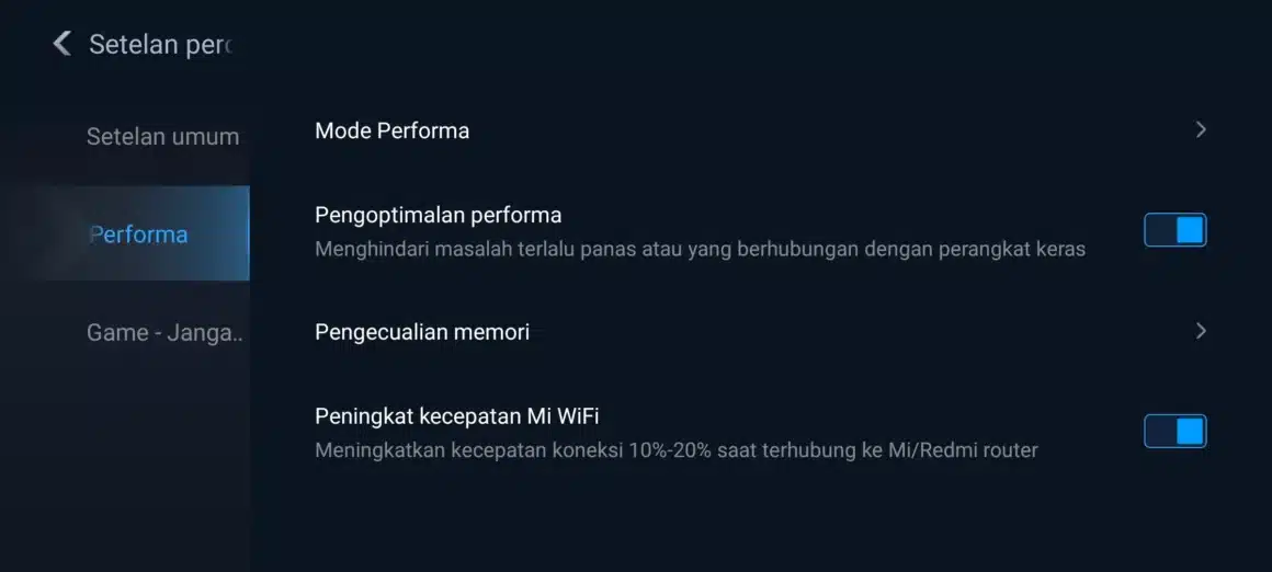 Mode Performa