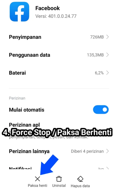 paksa berhenti