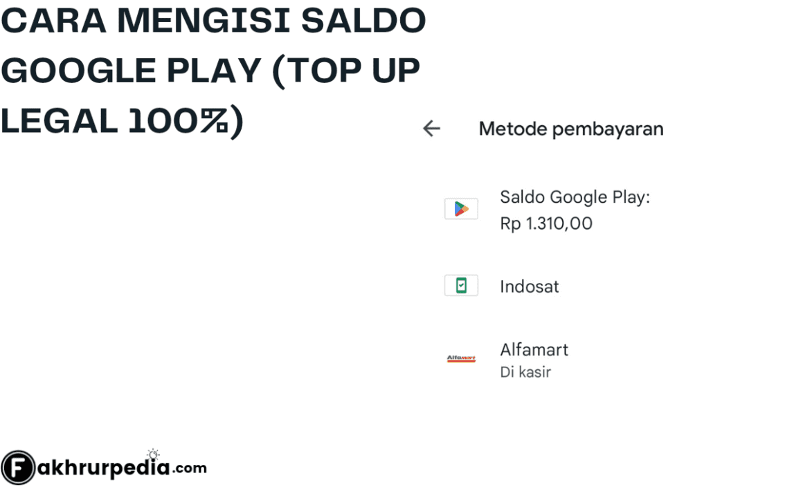 cara mengisi saldo google play