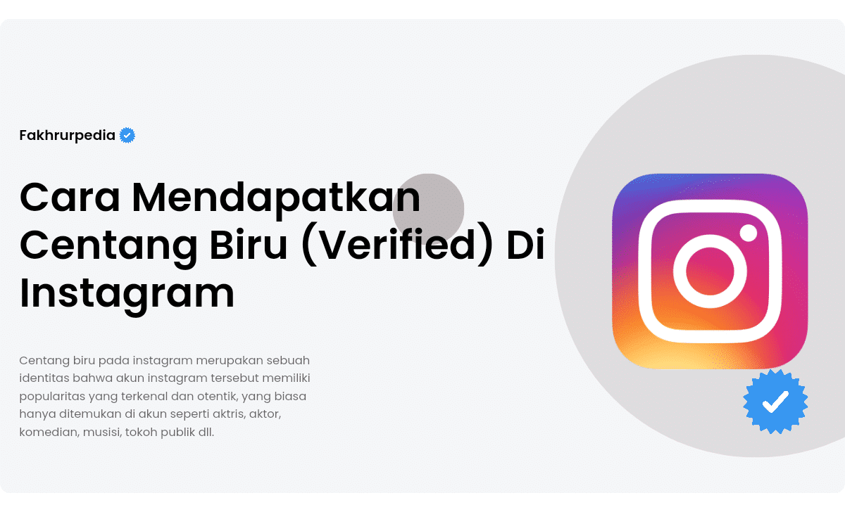 Cara Mendapatkan Centang Biru (Verified) Di Instagram