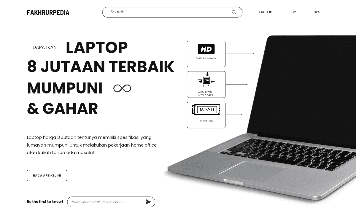 Rekomendasi Laptop 8 Jutaan