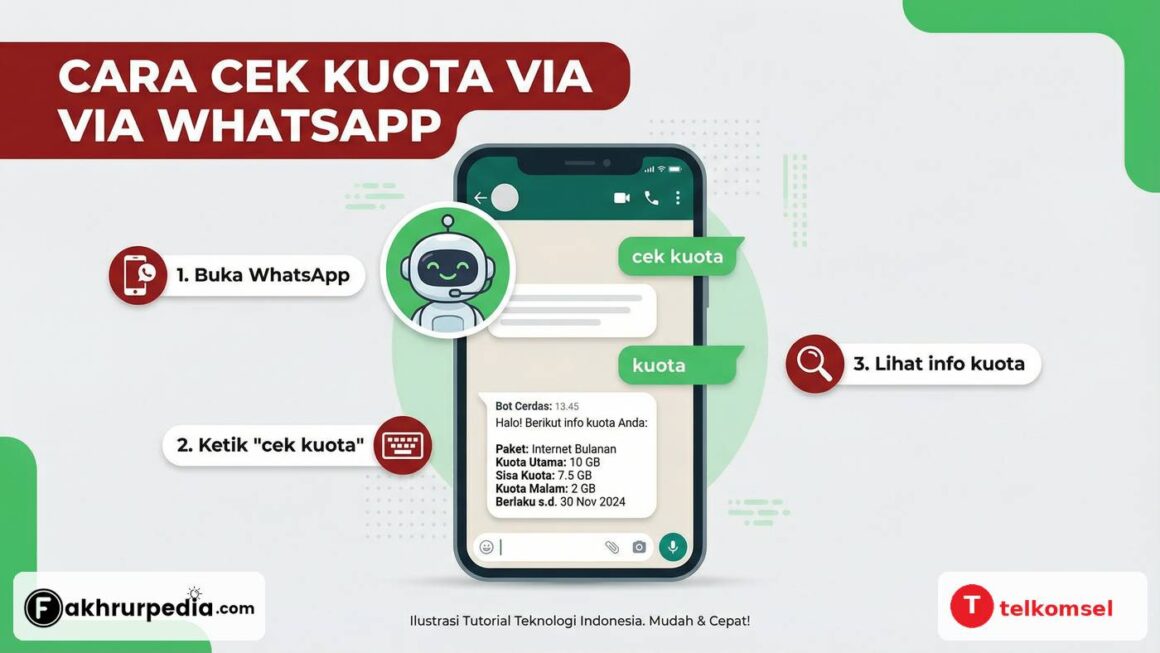 cek kuota telkomsel lewat WhatsApp 